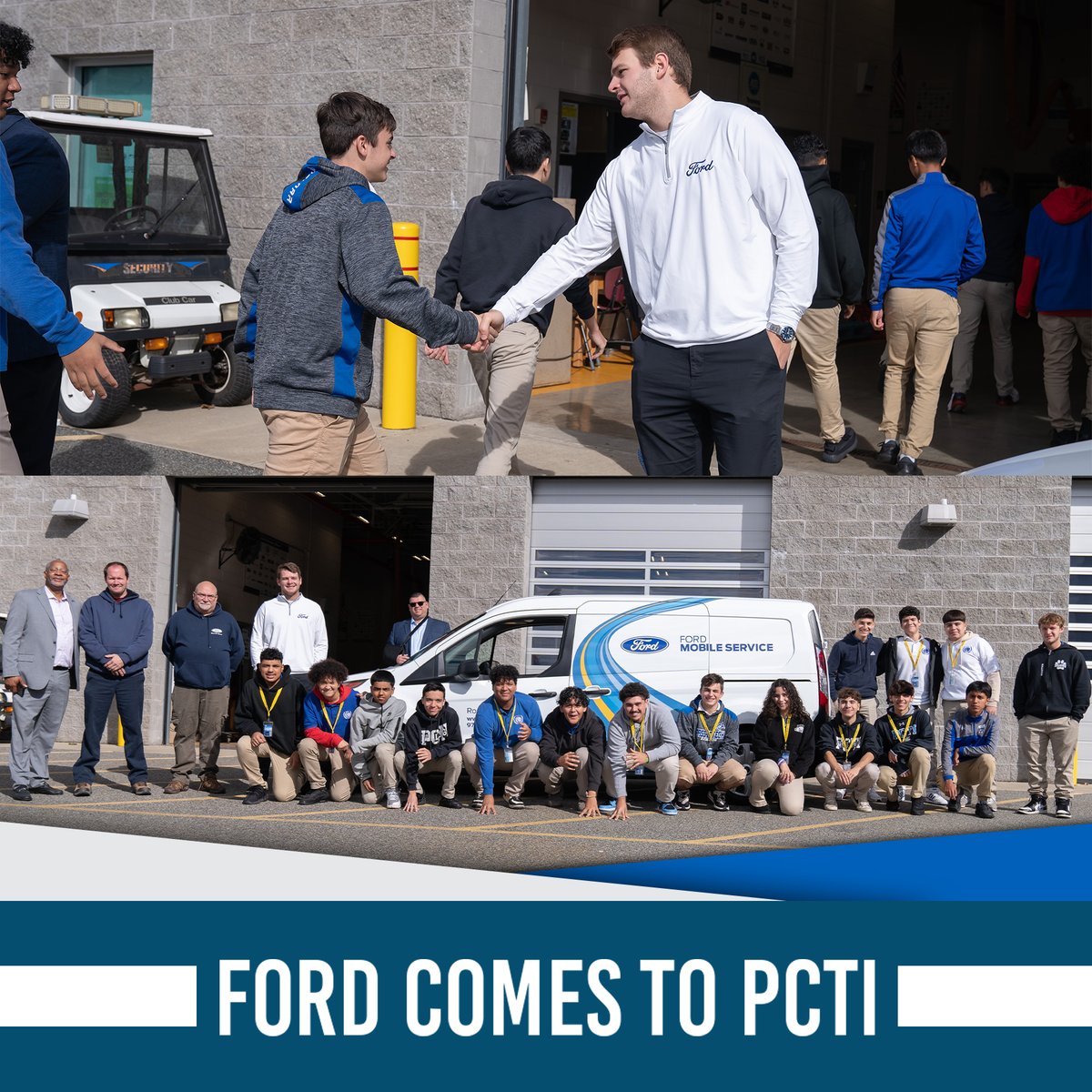 Rt. 23 Auto Mall visited the School of Automotive Technology to give students an exclusive look into their trainer vehicle. Plus, our friends from Corporate Ford were on-site for interviews, opening doors to exciting job opportunities.