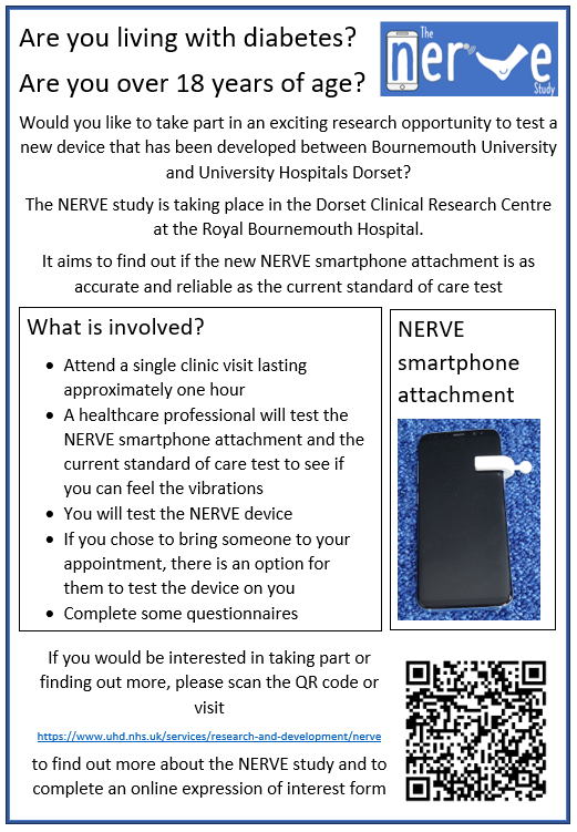 UHD Research (@uhdresearch) on Twitter photo Congratulations to the <a href="/UHD_NHS/">University Hospitals Dorset NHS Foundation Trust</a> research team for recruiting the 100th participant to the NERVE study!
If you are living with diabetes and would like to know more about the study or to sign up, please see below or visit:
uhd.nhs.uk/services/resea… Congratulations to the <a href="/UHD_NHS/">University Hospitals Dorset NHS Foundation Trust</a> research team for recruiting the 100th participant to the NERVE study!
If you are living with diabetes and would like to know more about the study or to sign up, please see below or visit:
uhd.nhs.uk/services/resea…