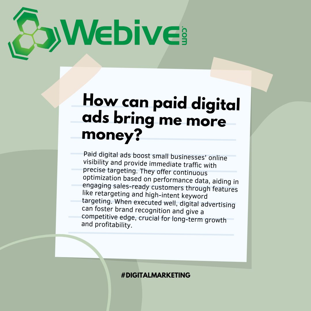 webivedotcom's tweet image. 💡 Paid ads are your ticket to the big leagues. Attract, convert, and retain with the magic of well-targeted ads.
📞 Call to book a free digital evaluation: 423-716-5352
#AdSuccess #ConversionMagic #WebiveWins