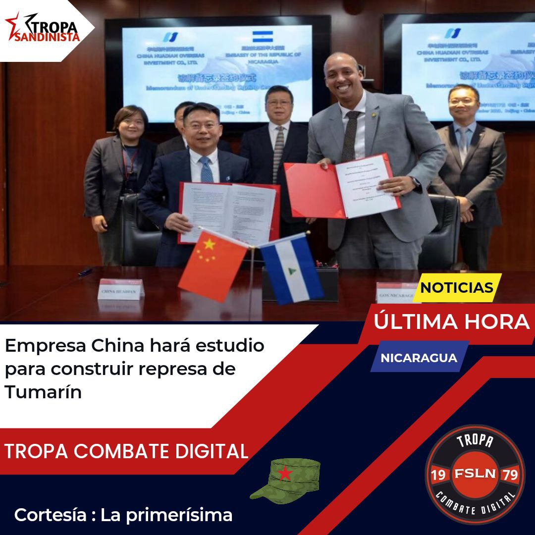 Empresa #China hará estudio para la construcción de represa de Tumarin #FSLNOctubreVictorioso #Nicaragua