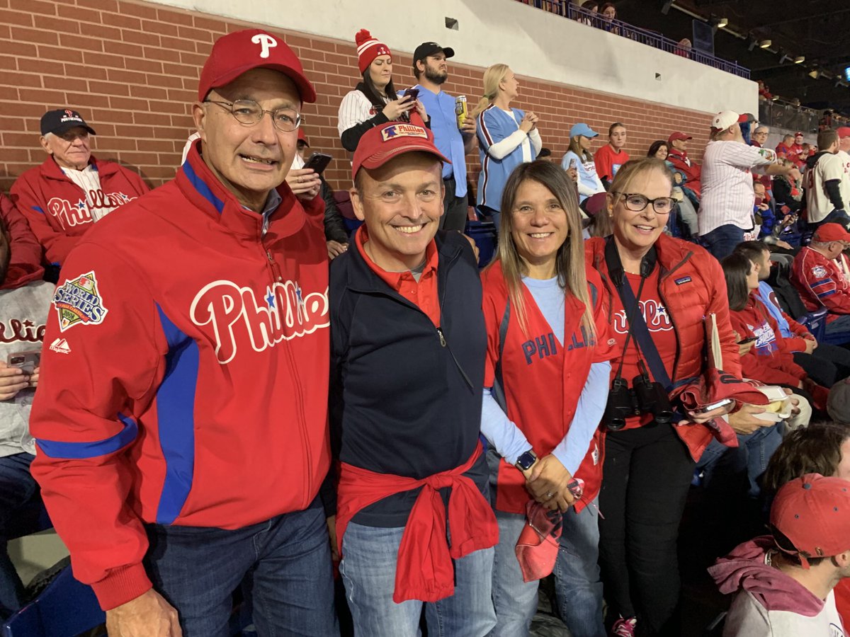 A wild time at Citizens Bank Park in South Philadelphia last night! Joining Terry and me are past @JeffSurgery faculty member Gene Kennedy and his wife Debbie, on their 25th wedding anniversary! What better place to be to watch a 10 - 0 Phillies victory! #RedOctober #RingTheBell