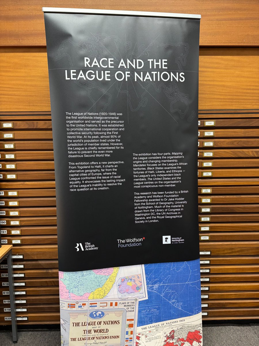 Jake Hodder (@jake_hodder) on Twitter photo Looking forward to giving this afternoon's <a href="/The_GA/">Geographical Association</a> lecture to A Level students on 'Race and the League of Nations', with an accompanying exhibition.
Thanks to: <a href="/UoNGeography/">Nottingham Geography</a> <a href="/BritishAcademy_/">The British Academy</a> <a href="/wolfsonfdn/">Wolfson Foundation</a> Looking forward to giving this afternoon's <a href="/The_GA/">Geographical Association</a> lecture to A Level students on 'Race and the League of Nations', with an accompanying exhibition.
Thanks to: <a href="/UoNGeography/">Nottingham Geography</a> <a href="/BritishAcademy_/">The British Academy</a> <a href="/wolfsonfdn/">Wolfson Foundation</a>