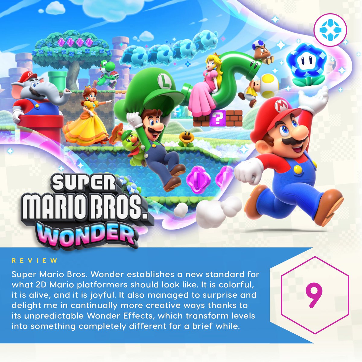 Super Mario Bros. Wonder feels like a 21st-century successor to Super Mario World, and I’m not sure I can give it a higher compliment than that. bit.ly/3Q4ksPp