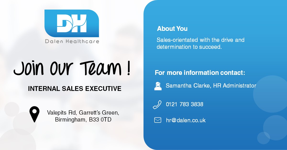DalenHealthcare's tweet photo. We are hiring!

We are looking for an Internal Sales Executive to join our team 😄

Find out more information here >>> https://t.co/SlxP3gModC https://t.co/yLoITNSQjO