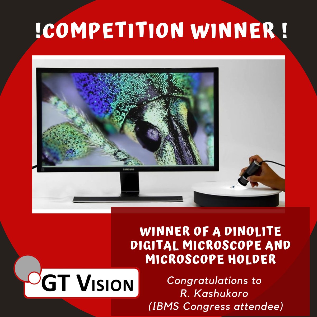 We are delighted to announce the winner of the digital microscope giveaway competition from the #IBMSCongress event last month:

✨ R. Kashukoro ✨

They have won a DinoLite Digital Microscope and microscope holder!

Congratulations!!!👏🏼

#competitionwinner #microscopes #giveaway