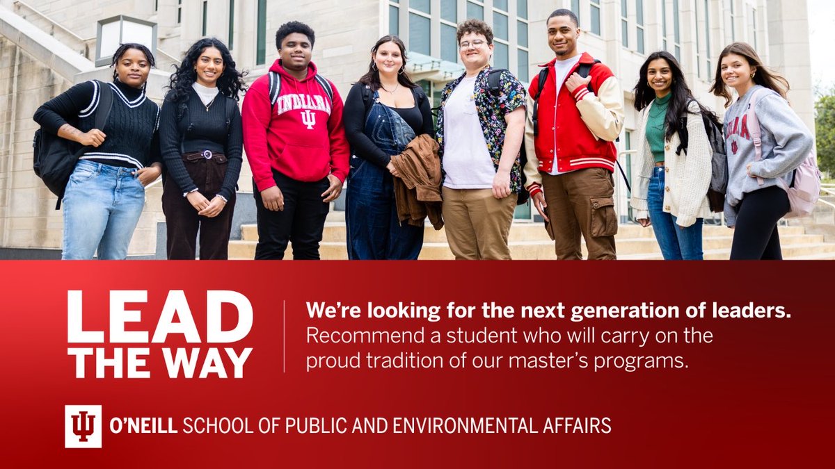 MatthewBaggetta's tweet photo. Do you know someone who wants to shape the future? Send them our way! We’ve got a top-ranked program for them here at ⁦@IUONeill⁩. https://t.co/yR4eL63WhJ