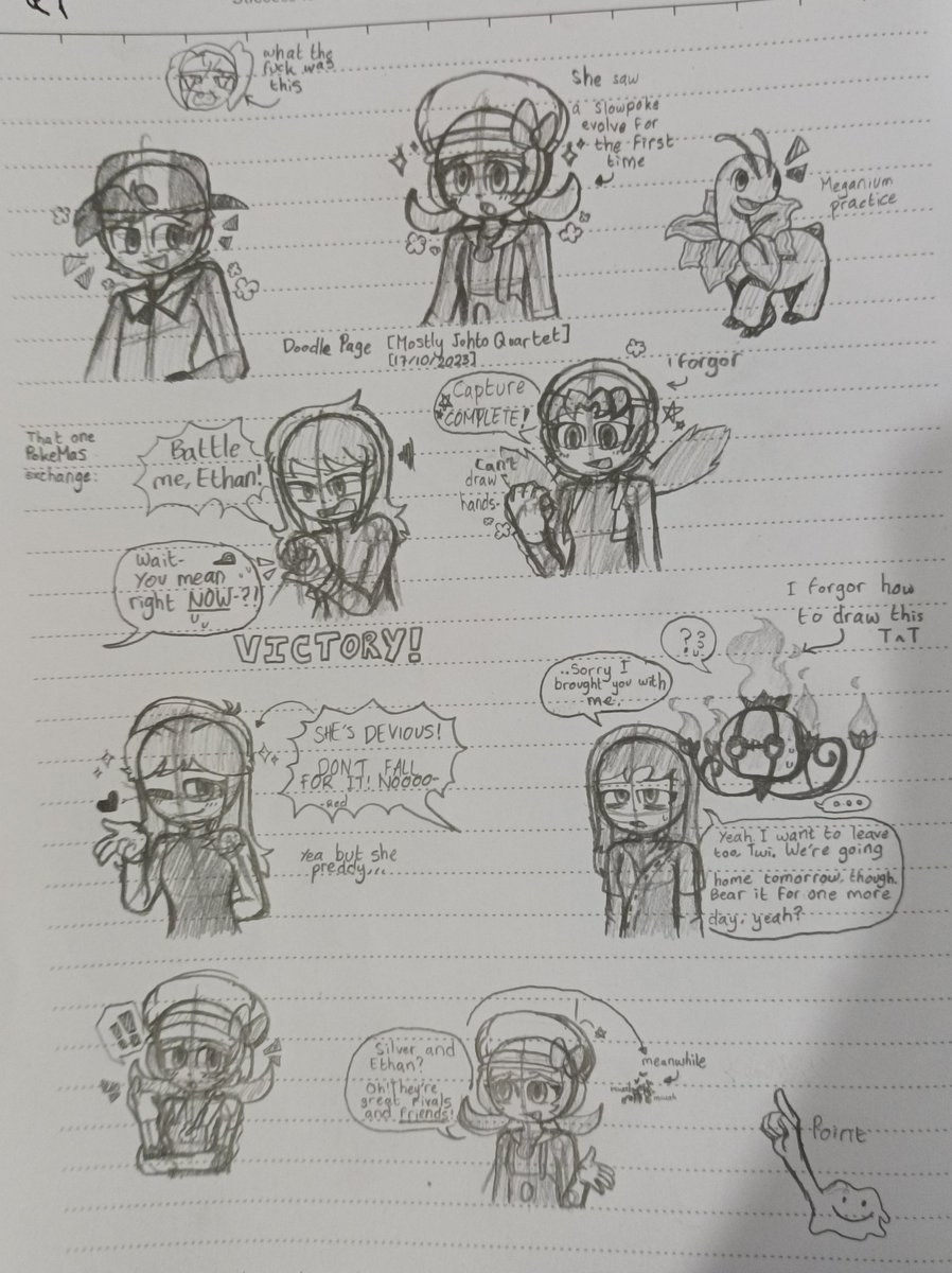 JcHoTwelve's tweet photo. Doodle page!!
#pokemon #pkmn #pksp #pokespe #trainerethan #trainergold #trainersilver #rivalsilver #trainerkris #trainercrys #trainerlyra https://t.co/5edDLXRyu1