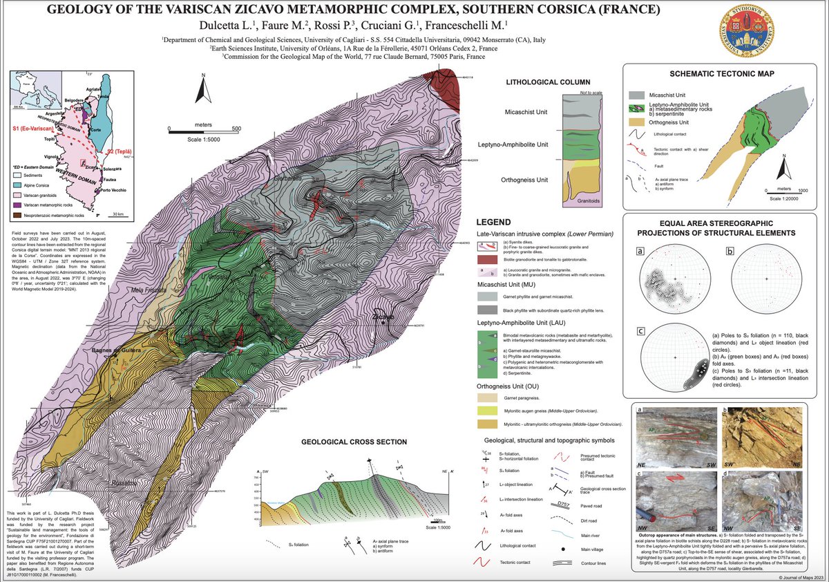 'Geology of the Zicavo Metamorphic Complex, southern Corsica (France)' by @DulcettaLorenzo et al. Full open access article here: doi.org/10.1080/174456…