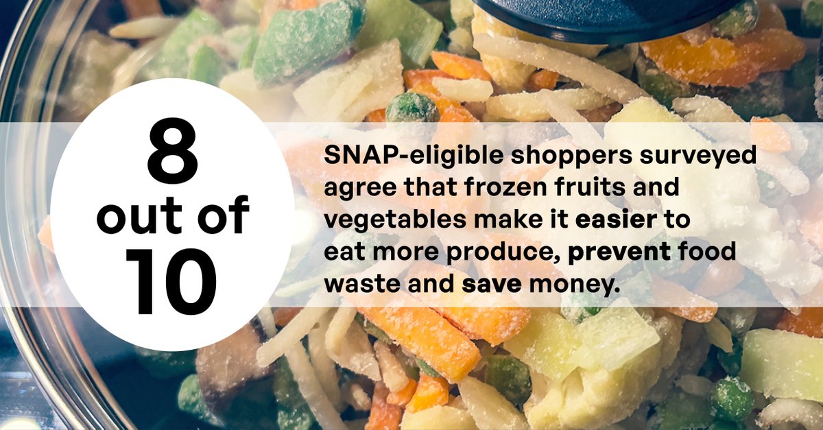 8 out of 10 #SNAP-eligible households agree that frozen fruits and vegetables make it easier to eat more produce, prevent food waste and help save money.

The #SHOPPAct will help make produce consumption easier for these families: affi.org/SHOPPAct
