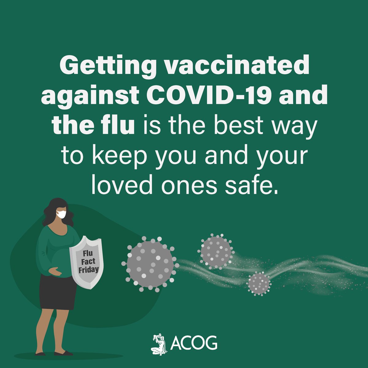 #COVID19 and seasonal flu can lead to serious complications if you’re infected, especially if you’re pregnant. Ask your ob-gyn about getting your vaccines. Learn more: acog.org/-/media/projec… #FluFactFriday #ACOGFightsFlu