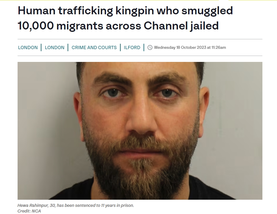 Romanian/Iraqi Kurd...

The Romanian was jailed for 27 years for the manslaughter of the victims, who died in sweltering conditions as they were transported in an airtight container from Belgium to the UK...

Hewa Rahimpur was sentenced by a Belgian court for 11 years today for