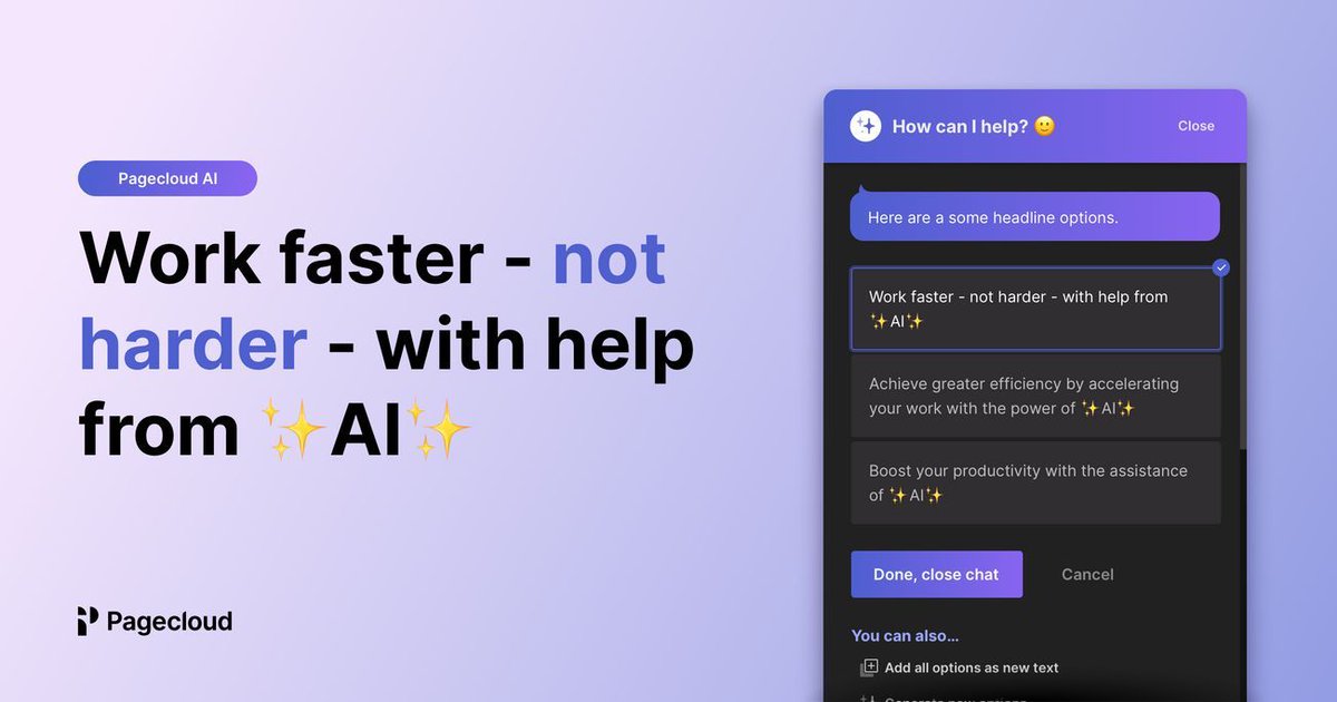 Pagecloud AI can help you write your website copy and blog posts. Create, edit, and polish your content in just a few clicks. 

buff.ly/3QlmhIT