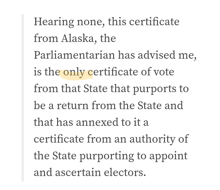 PNWAlerts's tweet photo. "Fake Elector Plot"
What I have learned:

- Anybody can be appointed as unofficial electors.
- Only state gov't can officially certify those electors.
- Nobody wanted to "foist" unofficial electors as official, and
- No "pretext" needed to object to official electors. https://t.co/QTZ50VE9qk