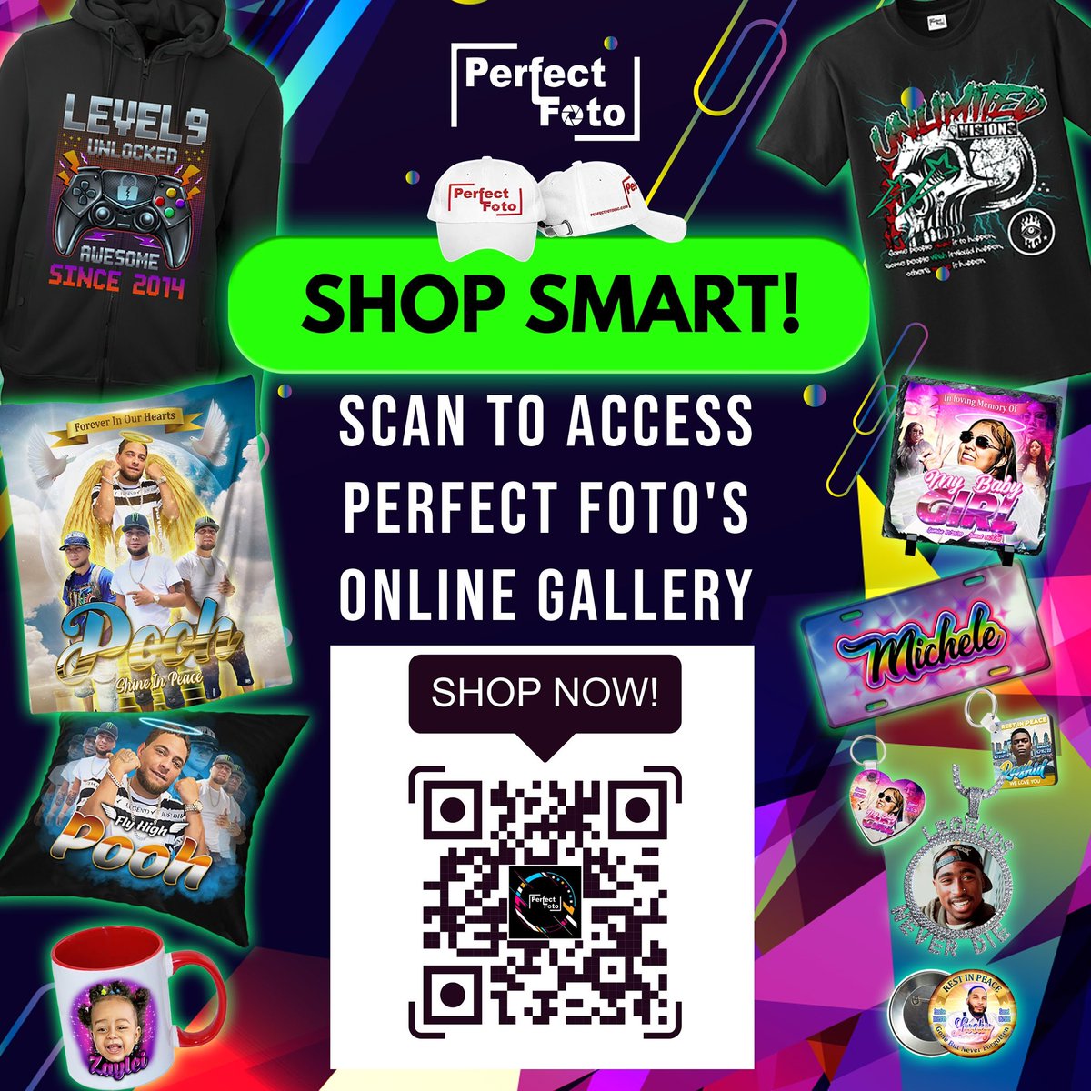 Simply SCAN the QR code and step into Perfect Foto's vibrant Online Gallery. Dive into designs that define you.📸

#perfectfoto #customprints #expressyourself #uniquestyle #personalizedgifts #trendyteestime #cooldesigns