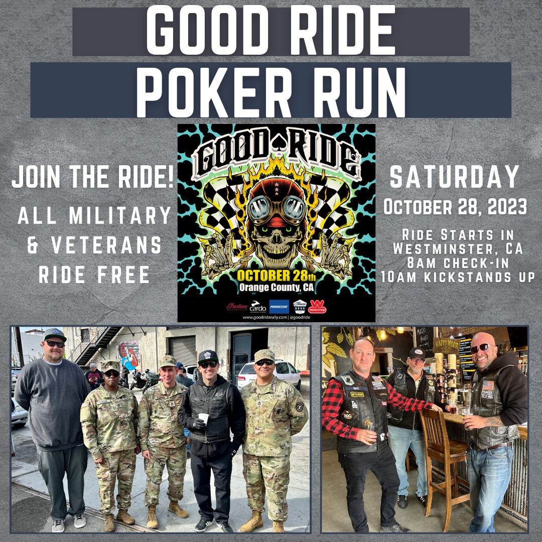 InfiniteHeroOrg's tweet image. CALLING ALL VETERANS! 
Join us on October 28th for @goodride in Orange County, CA.
 All active duty military and veterans ride FREE. 
Reserve Your Spot Today: infinitehero.typeform.com/goodride