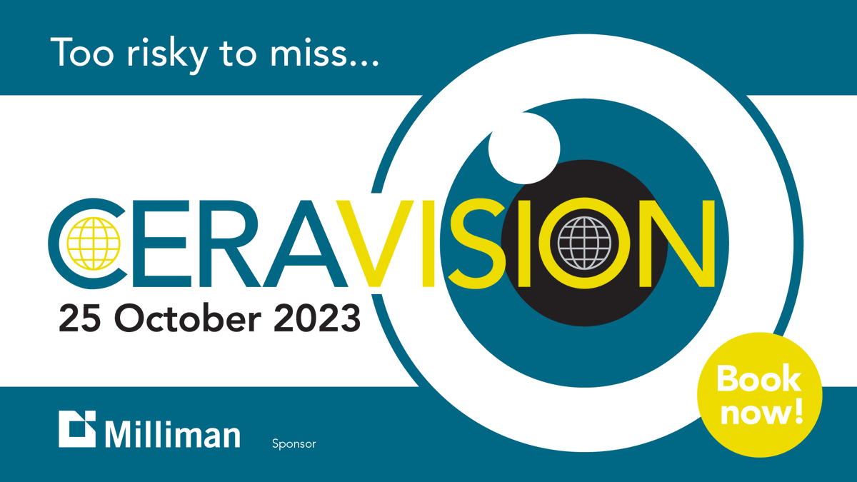 CeraGlobal's tweet photo. One week to go until CERAVISION.

Leading ERM practitioners will be presenting on:

- AI in insurance
- Climate change risks
- IRR Framework and more

Bookings close on 24 October, book your slot now: https://t.co/83BcxjLjwD

#actuaries #ERM #CERA https://t.co/9ze0SqypXI