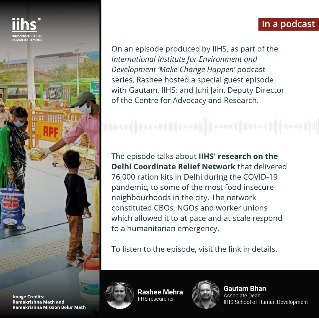 iihsin's tweet photo. On an episode produced by IIHS, as part of the @IIED ‘Make Change Happen’ Podcast series, Rashee Mehra, IIHS Researcher, hosted a special guest episode with Gautam Bhan, Associate Dean @iihsin &amp; Juhi Jain, Deputy Director of @CFARngo 
 
#IIHS https://t.co/MlhtbJiSGB