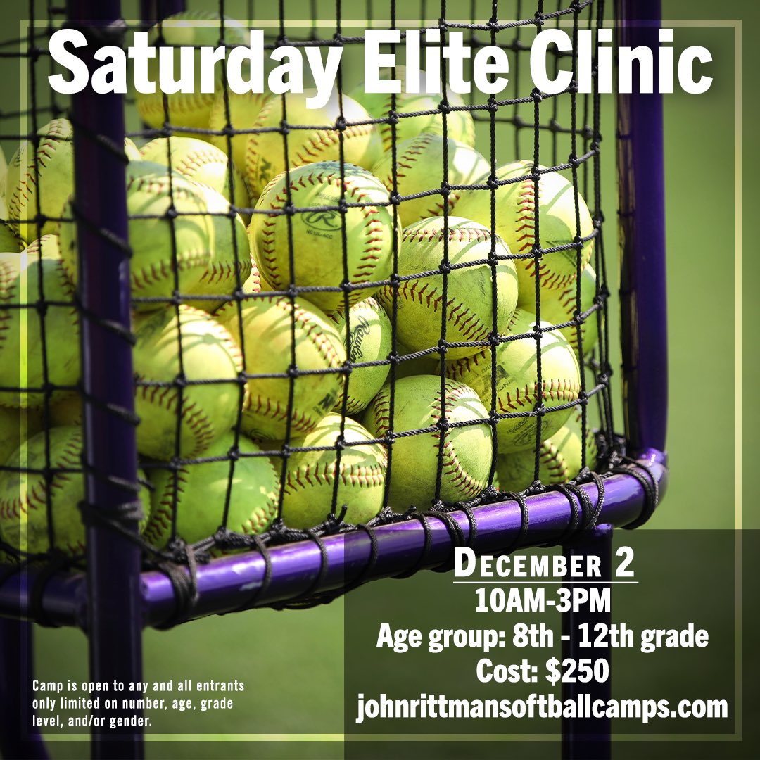 John Rittman Softball Camps (@rittmansbcamps) on Twitter photo 🚨Winter clinics are live on johnrittmansoftballcamps.com!! Reserve your spot NOW!! <a href="/clemsonsoftball/">Clemson Softball 🥎</a> 🚨Winter clinics are live on johnrittmansoftballcamps.com!! Reserve your spot NOW!! <a href="/clemsonsoftball/">Clemson Softball 🥎</a>