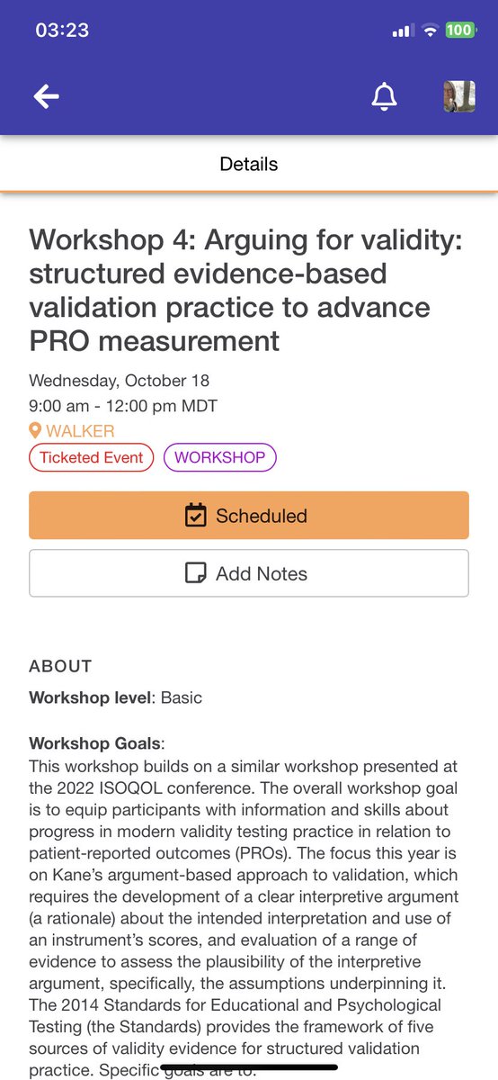 A decade ago, I wrote a frustrated masters thesis on Psy’s taken-for-granted attitude about validity. “Excited” is an understatement of how I felt finding this amazing arguments-based validity workshop in the #ISOQOL2023 program today 😍 Times are changing!