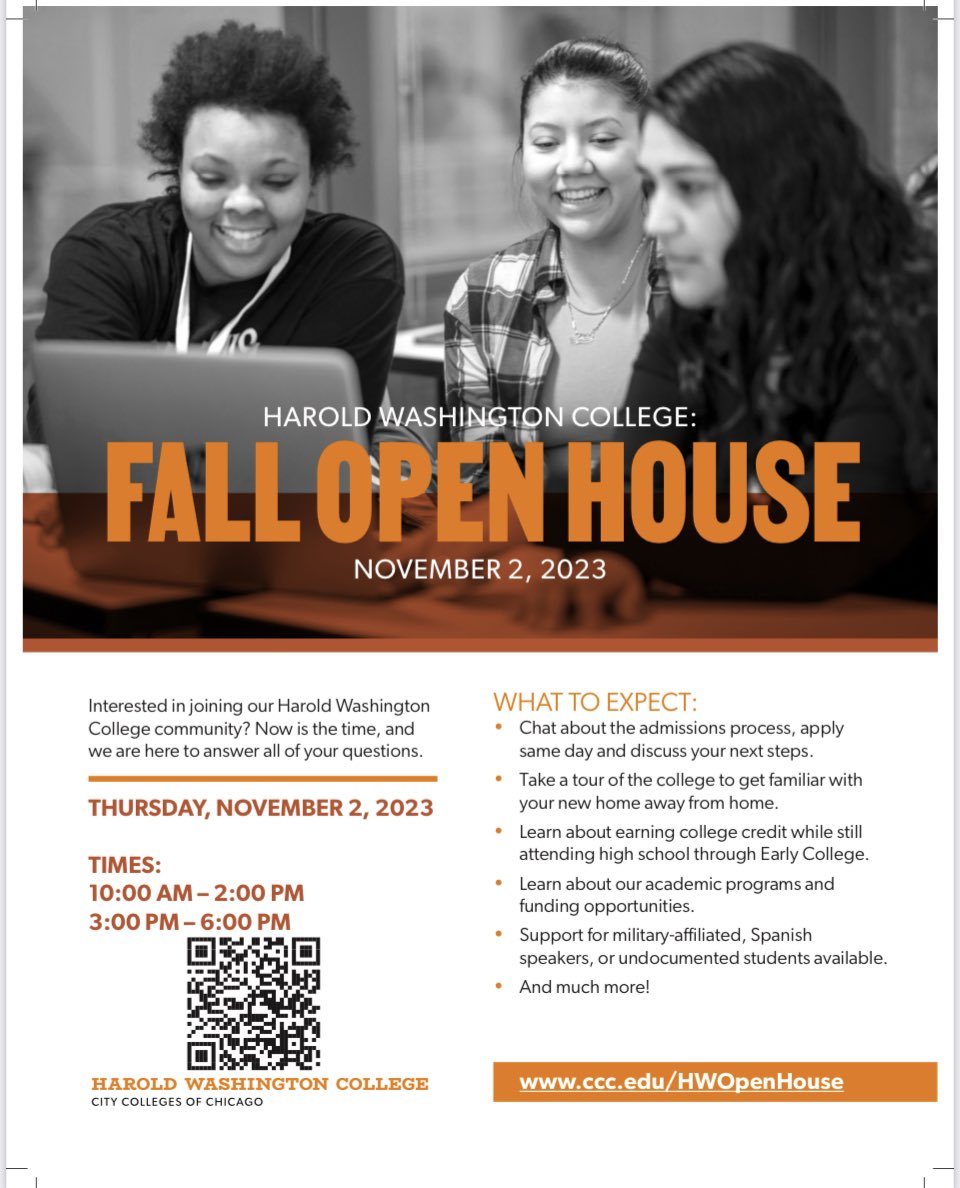 Taft_HS's tweet photo. ✨Save The Date✨
Harold Washington College
Fall Open House
🗓️Thursday , 11/2
⏰10am-2pm & 3-6pm
📍Harold Washington College
@followers
#LearnPlanSucceed
#Postsecondaryplan
#TaftHighSchoolChicago #IBWorldSchool
#TaftEagles https://t.co/KsBwLFkPqZ