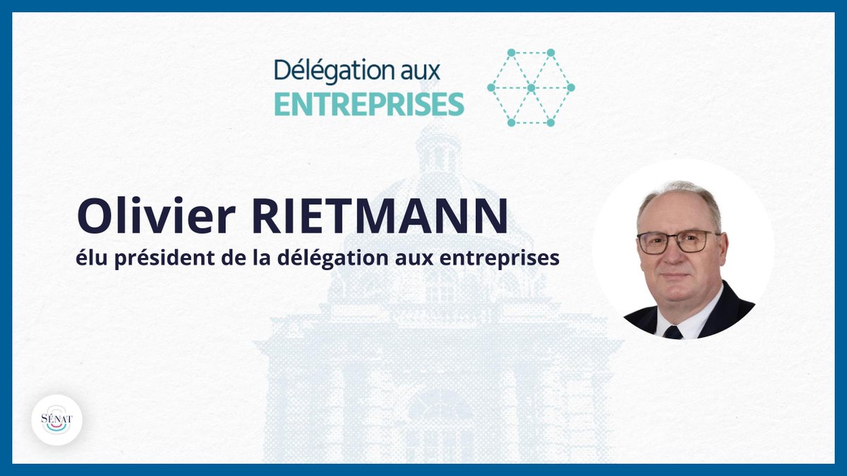 SĂ©nat (@senat) on Twitter photo đą La dĂ©lĂ©gation #EntreprisesSĂ©nat a constituĂ© son Bureau.
Elle est présidée par <a href="/OlivierRietmann/">Olivier RIETMANN</a>.
En savoir plus sur la délégation #EntreprisesSénat :
đ senat.fr/travaux-parlem⊠đą La dĂ©lĂ©gation #EntreprisesSĂ©nat a constituĂ© son Bureau.
Elle est présidée par <a href="/OlivierRietmann/">Olivier RIETMANN</a>.
En savoir plus sur la délégation #EntreprisesSénat :
đ senat.fr/travaux-parlemâŠ
