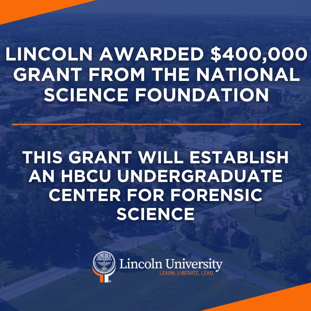 Lincoln University (@lincolnuofpa) on Twitter photo We are pleased to share we have been awarded a $400K grant from <a href="/NSF/">U.S. National Science Foundation</a> to establish an HBCU Undergrad Center for Forensic Science! The goal of this center is to promote diversity in #STEM fields while equipping students with the skills they need for success. ow.ly/En1650PVItH We are pleased to share we have been awarded a $400K grant from <a href="/NSF/">U.S. National Science Foundation</a> to establish an HBCU Undergrad Center for Forensic Science! The goal of this center is to promote diversity in #STEM fields while equipping students with the skills they need for success. ow.ly/En1650PVItH
