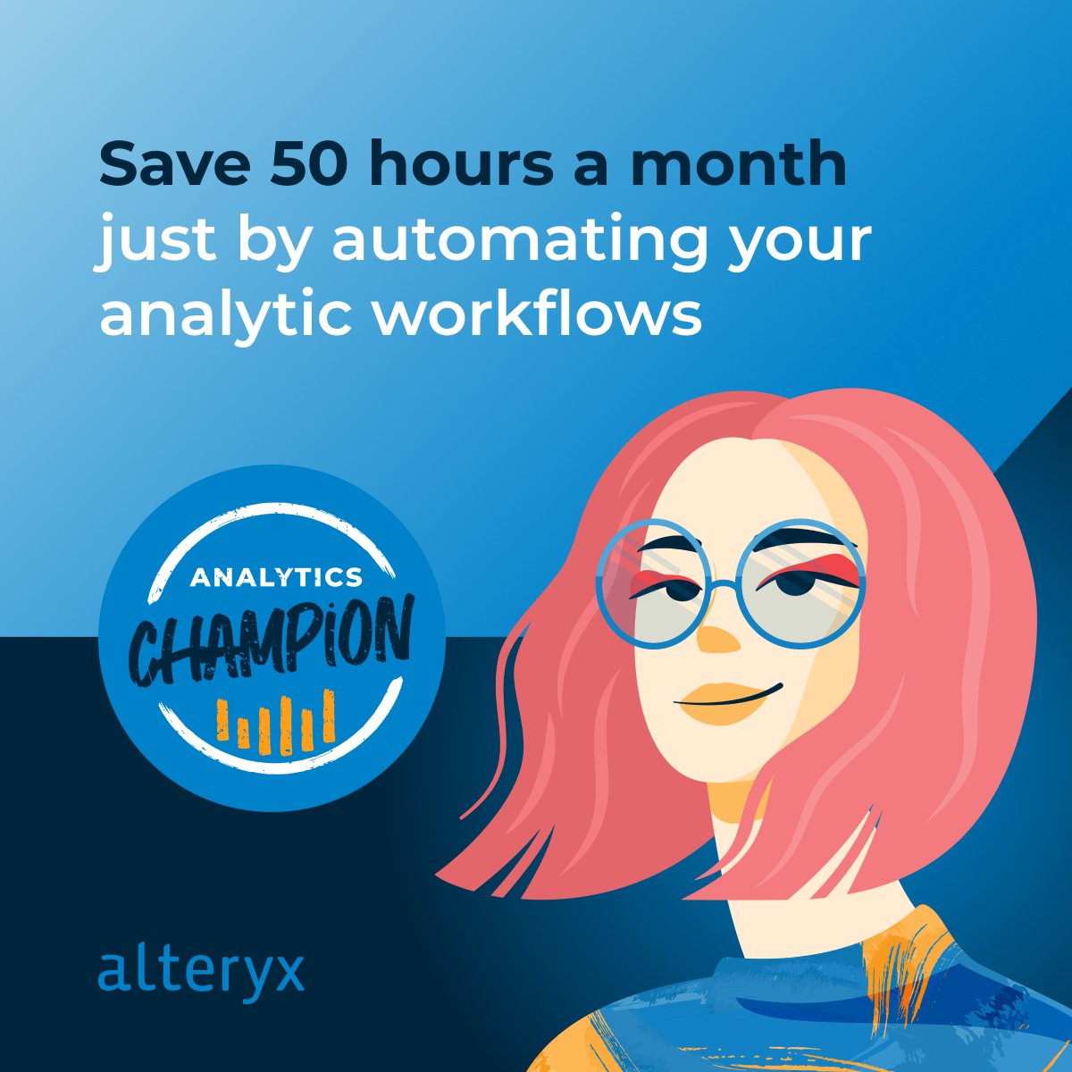 alteryx's tweet photo. Meet Ana. Her superpower is distilling the unique insights from data.

Join Ana on her adventures as she improves data quality, automates insights, and innovates with AI. Learn the 5 tenets of an #AnalyticsChampion here: https://t.co/zJUDfTr1fC https://t.co/txnf0U8N8x