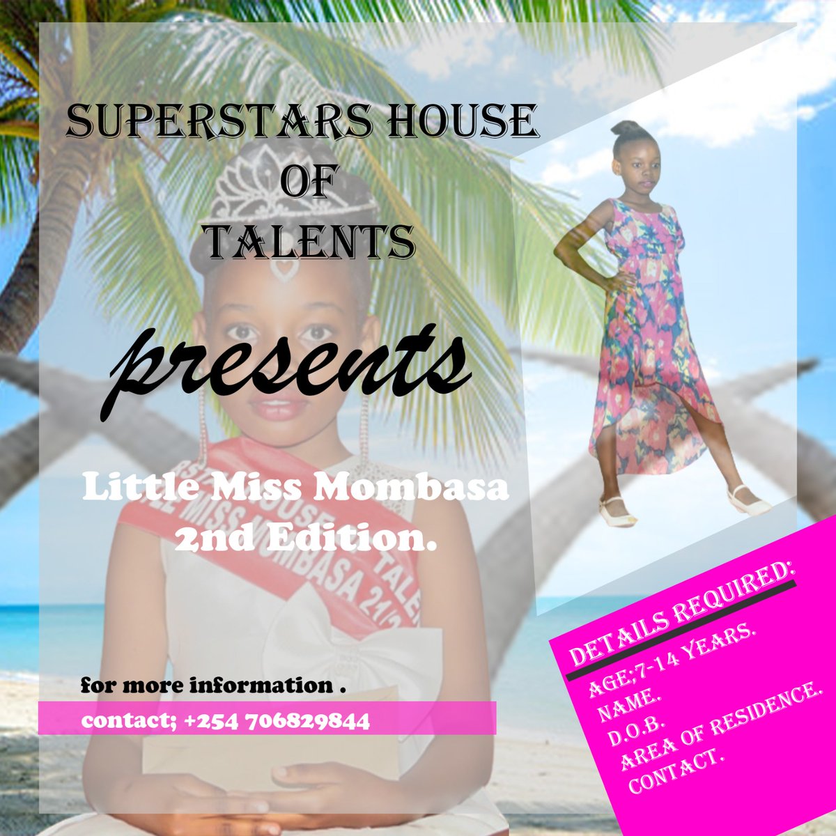 model_east934's tweet photo. EAMA has been targeting all models within East Africa. Remember, during its Grand Gala, you'll be first entertained by little female models within Mombasa. They'll be battling for the SEC. Crown. Who wouldn't want to experience this? https://t.co/p1aKEmKdAi