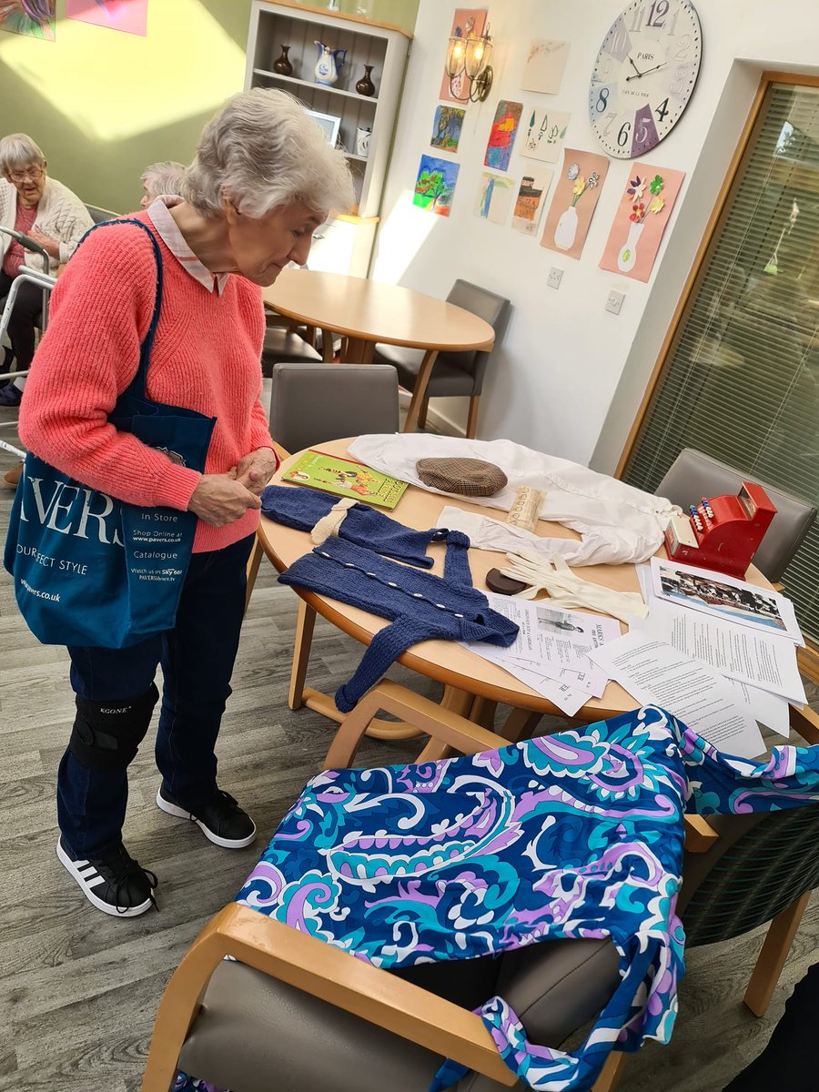 SimonMarksCourt's tweet photo. We had brilliant reminiscence session with the lovely Briony from @MandSHeritage last time they were in #marksandspencer #dementiafriendly #reminiscing #fashion #1960svintage #threepence #leedsmarkets #wool https://t.co/sXKO6IMyjP