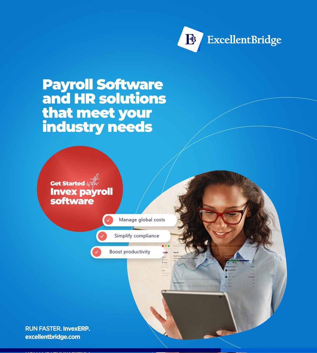 excellentbridge's tweet photo. Payroll doesn't have to take days or even weeks to prepare. It's takes a few clicks with InvexERP. https://t.co/DekAgTZmmD https://t.co/tHjb8MlxQR https://t.co/CV76dLu5BE