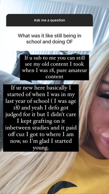 My opinion on starting Onlyfans when I was 18 and in my last year of school🤯 https://t.co/jbnMTp9QGj