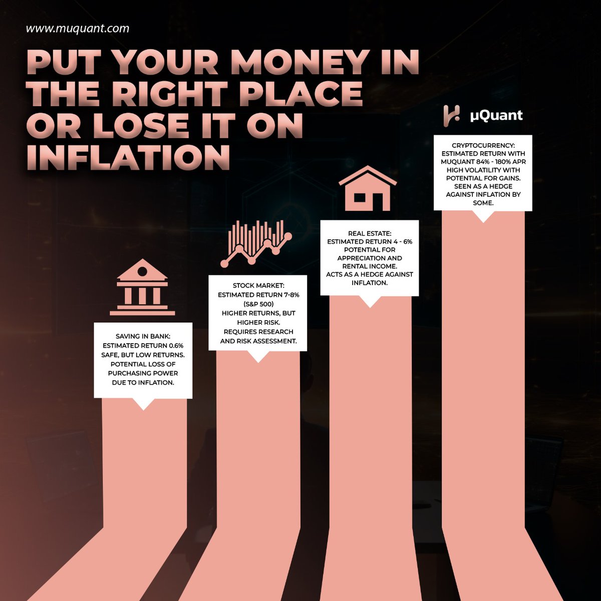 muqtdefi's tweet photo. 💥Don't let inflation silently diminish your hard-earned money. Crypto is your safeguard to shield and grow your assets! 🤑💰

Start with MuQuant today! Join us here : https://t.co/BYKzN2uEur 👈

#Crypto #MuQuant #ParticipateinMuQuant https://t.co/18YLt5sWIu