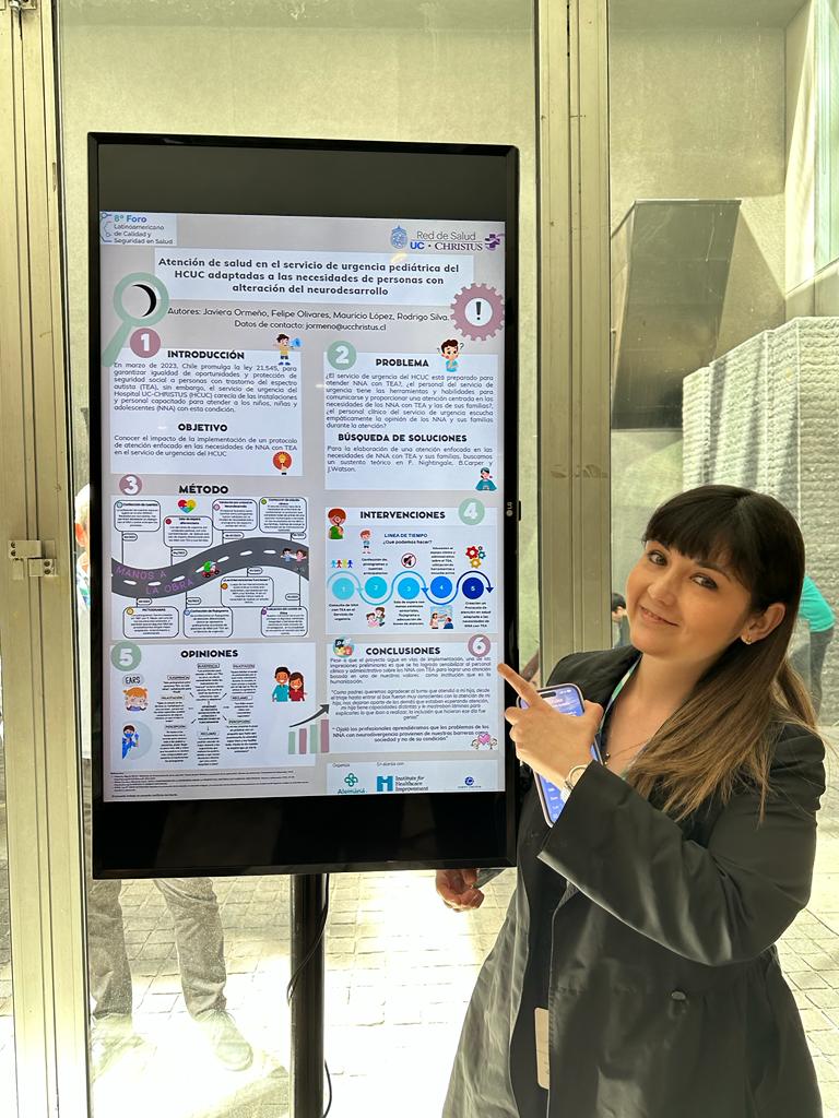 Nuestra champion <a href="/javieraorme1986/">javiera</a>  presentando poster sobre flujo de pacientes TEA en servicio de urgencia. 8vo foro latinoamericano se seguridad de pacientes IHI