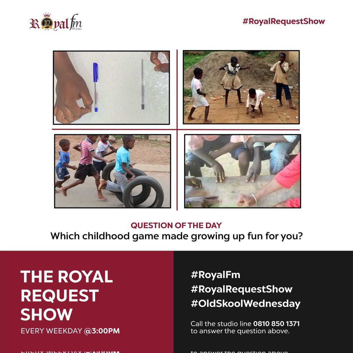 It's Old Skool Wednesday on Royal FM !!! 💃💃

Join <a href="/WhitneyDadzie/">Dadzie whitney</a>  and <a href="/KojoLawal/">Temitope Kojo Lawal</a> On the #RRS  from 3PM 🕒

Request for any radio friendly song that is at least 10years old and we will play it. Let's throw it back!

Join live via royalfm.net/listenlive
#oldskoolwednesday