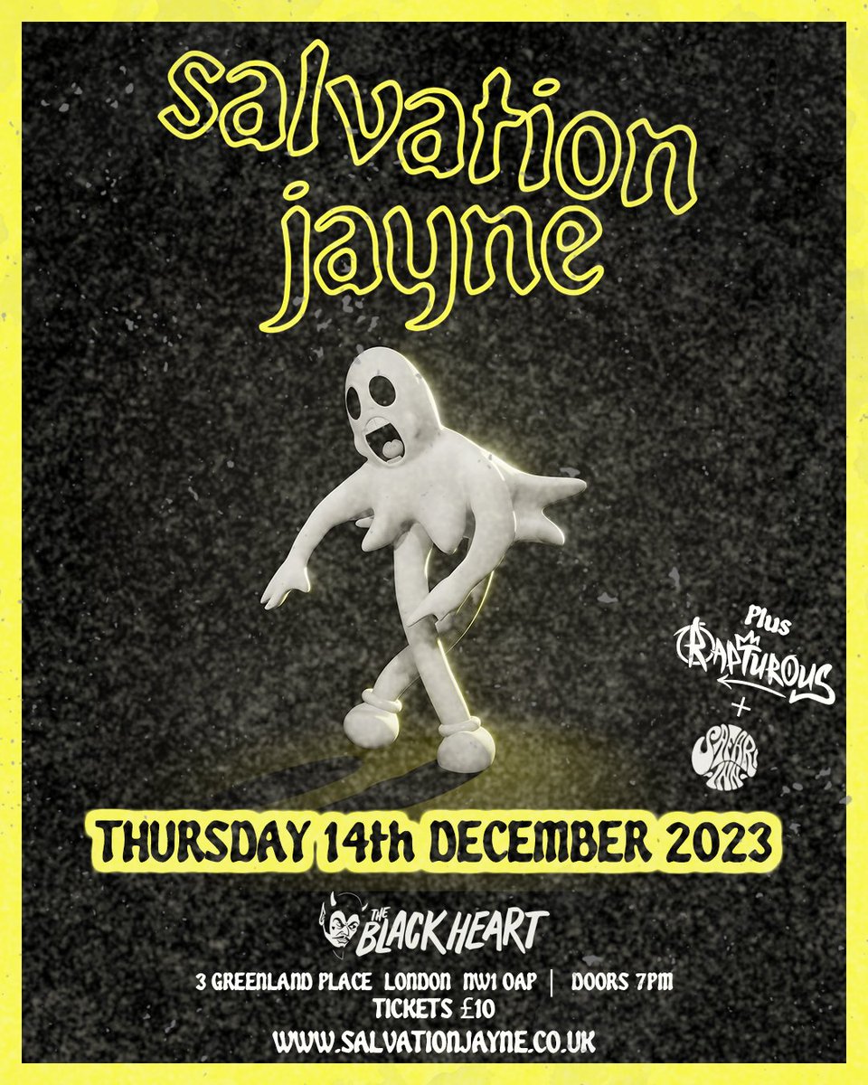 Excited to announce the incredible <a href="/RapturousLive/">Rapturous</a>  and  @safariinnband  will be joining us at our headline London show at the Black Heart!

Tickets are now on sale, so go grab them! LET'S SELL THIS BABY OUT!  linktr.ee/salvationjayne
