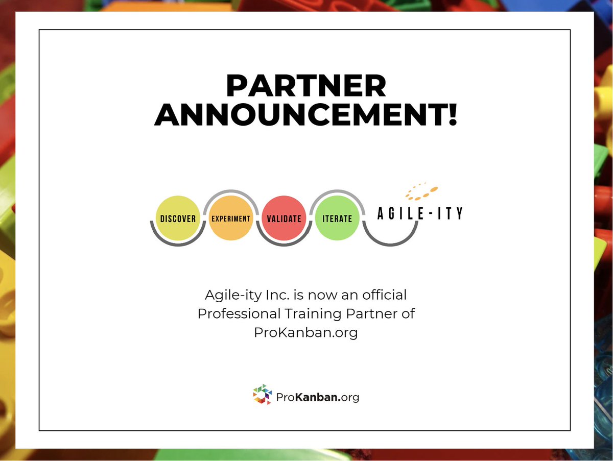 prokanban's tweet image. @prokanban x @agileityinc 

Agile-ity Inc. helps client partners Deliver Value Early and Often by adding Kanban practices to their current workflows.

Starting with an experiential Applying Professional Kanban training class.

We look forward to growing this partnership together!