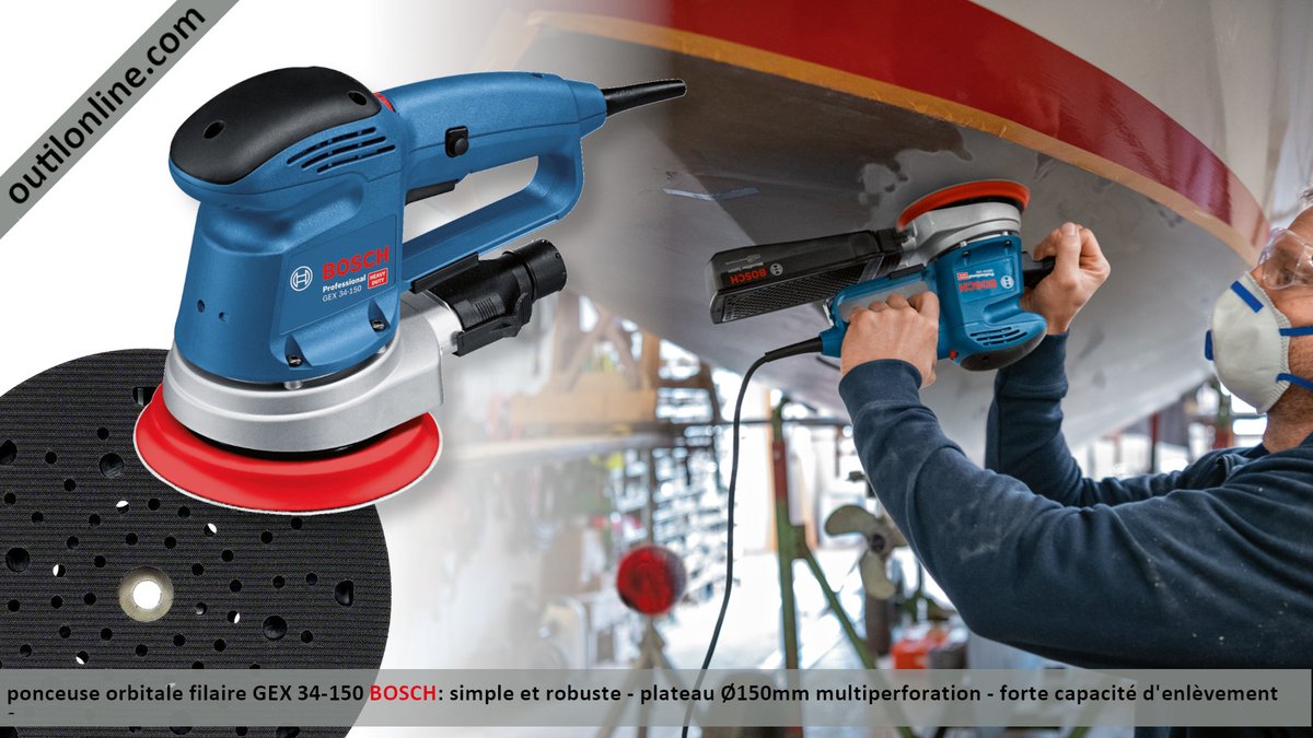 OutilonlineCom's tweet image. #ponceuse orbitale filaire GEX34-150 #BoschPowertools outilonline.com/catalog/ponceu… Pour enlèvements importants #poncagebateau #poncagebois #poncagemastic #outillage #menuisier #peintre #agencement #ebeniste