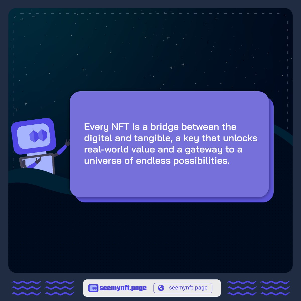 seemynft's tweet photo. 💰 NFTs: The digital assets that open doors to real-world opportunities. Discover the future of collectibles with https://t.co/k4RDcmkThj. Start your NFT collection and explore the endless possibilities today! 💎🚀 #SeeMyNFT #NFTCollectibles #DigitalAssets https://t.co/F49Pkn8Mpd