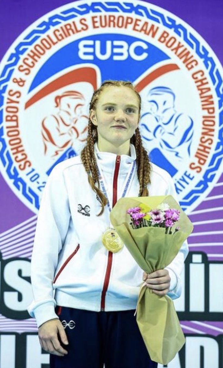 This is my 16yo daughter Lexie winning 🥊Euro Gold to go with her x3 National Champ and ‘23 GB Champ. To support further in her quest to be the best ever I am looking for sponsorship for addit. S&C Psych Nutrition etc. If anyone would like to help then please give me a shout. 🙏🏻