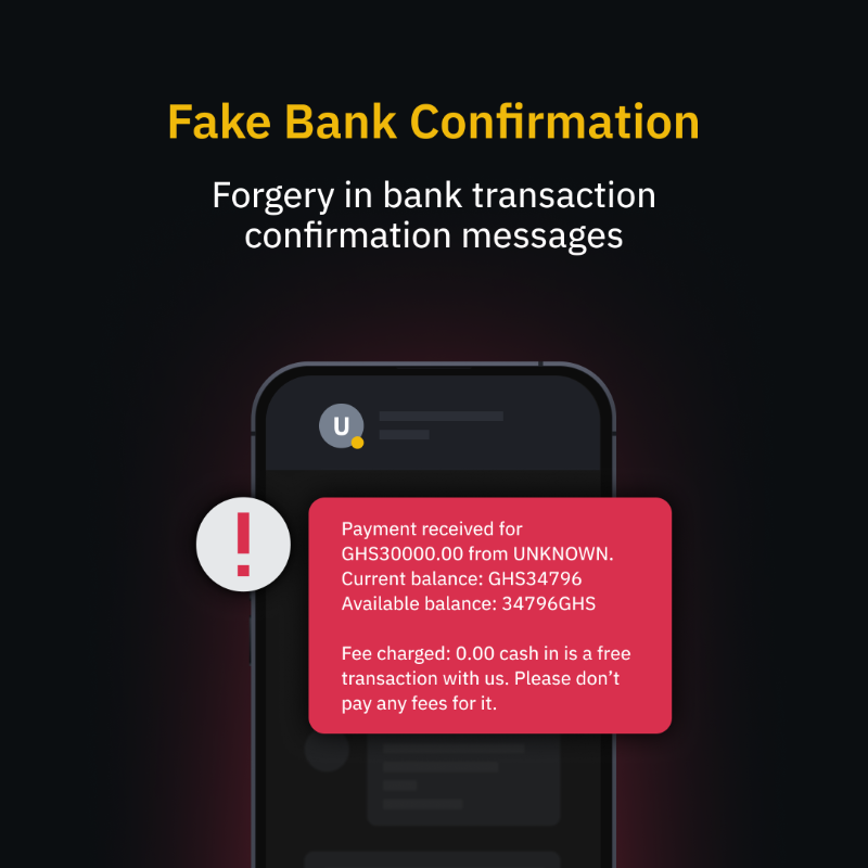 binance's tweet photo. Learn how to stay SAFU on #Binance P2P.

Swipe for some of the most common SMS scams to be aware of 👉