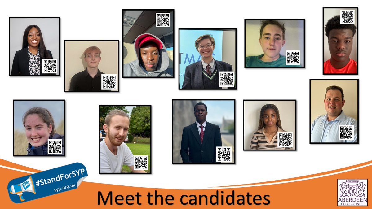 Brian Webb (@brianwebb74) on Twitter photo Cant wait for the <a href="/OfficialSYP/">Scottish Youth Parliament</a> elections to begin in November within <a href="/AberdeenCC/">Aberdeen City Council</a> . Please take your time to scan the QR codes and meet the candidates. Cant wait for the <a href="/OfficialSYP/">Scottish Youth Parliament</a> elections to begin in November within <a href="/AberdeenCC/">Aberdeen City Council</a> . Please take your time to scan the QR codes and meet the candidates.