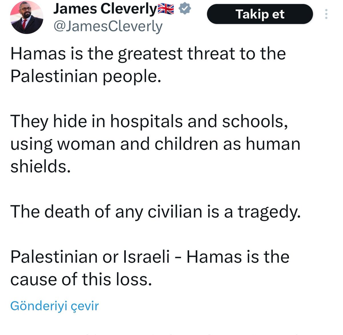 @JamesCleverly The blood of the Kids who sheltered and killed yestersay, you have their bloods in your hands. Those who commit this crimes and their supporters, you will be judged for the crimes against humanity one Day!