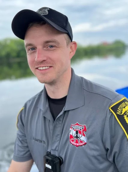 Hartford, Conneticutt. Richard Barrington Jr. has been arrested for the September vehicle crash that killed Hartford Police Detective Robert “Bobby” Garten and seriously injured Officer Brian Kearney.  Barrington struck Garten's police cruiser as he sped through a red light while