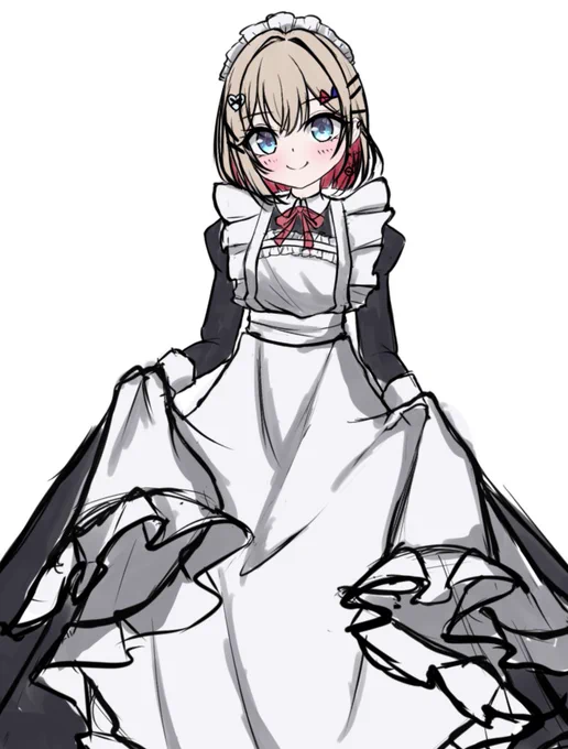 これはなかなかかわいいんじゃないんか?もともと描こうと思ってたメイドがタイムリー