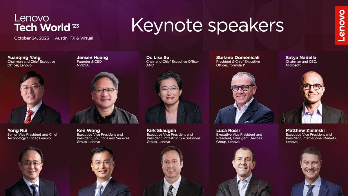 barb_dancer's tweet photo. Join Lenovo on Oct 24 as we bring together the world's most forward-thinking AI innovators and business leaders at #LenovoTechWorld. ​​ Lenovo leading the way with Smarter Technology for All!

Learn more: https://t.co/Cv8WP8lDFi ​| #WeAreLenovo https://t.co/afUd4HvYrY