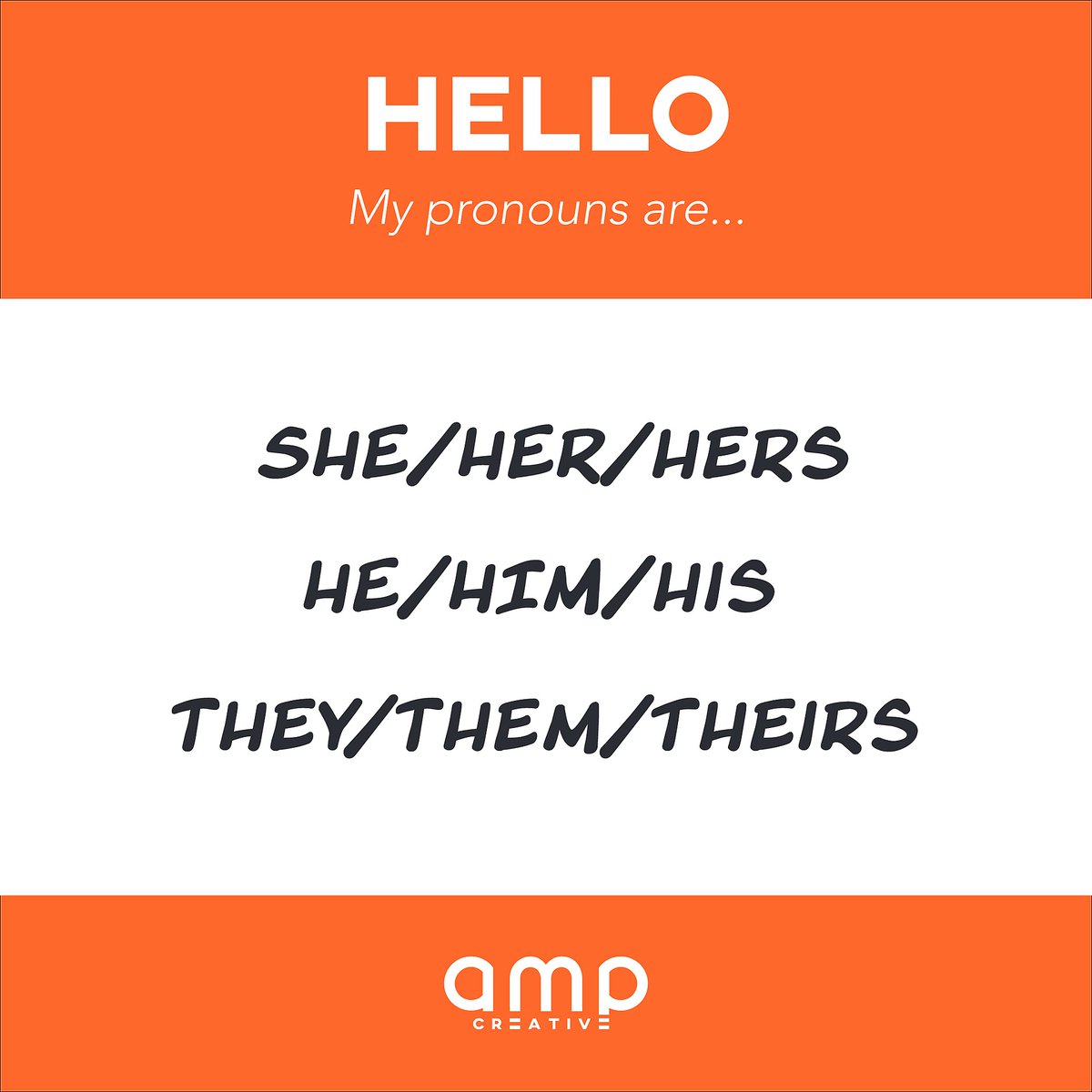 At AMP, we strongly believe in creating an inclusive environment for all our coworkers, including our trans and gender-nonconforming peers. That's why we're celebrating International #PronounsDay today!