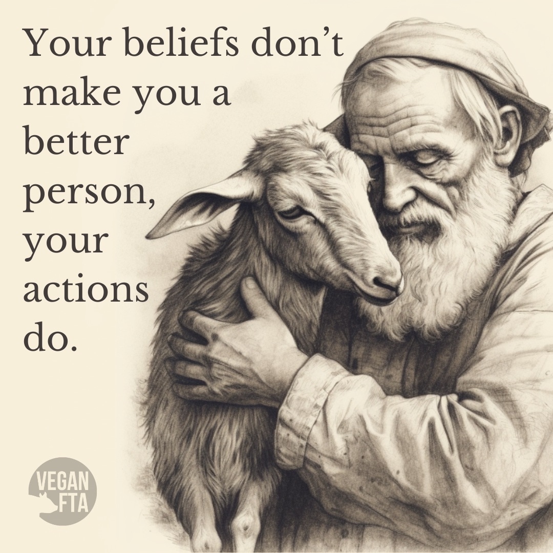 teamveganfta's tweet photo. Beliefs are fine. Actions are better. 🙏🌱

👉 For free help going vegan: https://t.co/KWnYenPZLe

#vegan #govegan #animalrights #illustration #lamb https://t.co/xtvAyhOYPL
