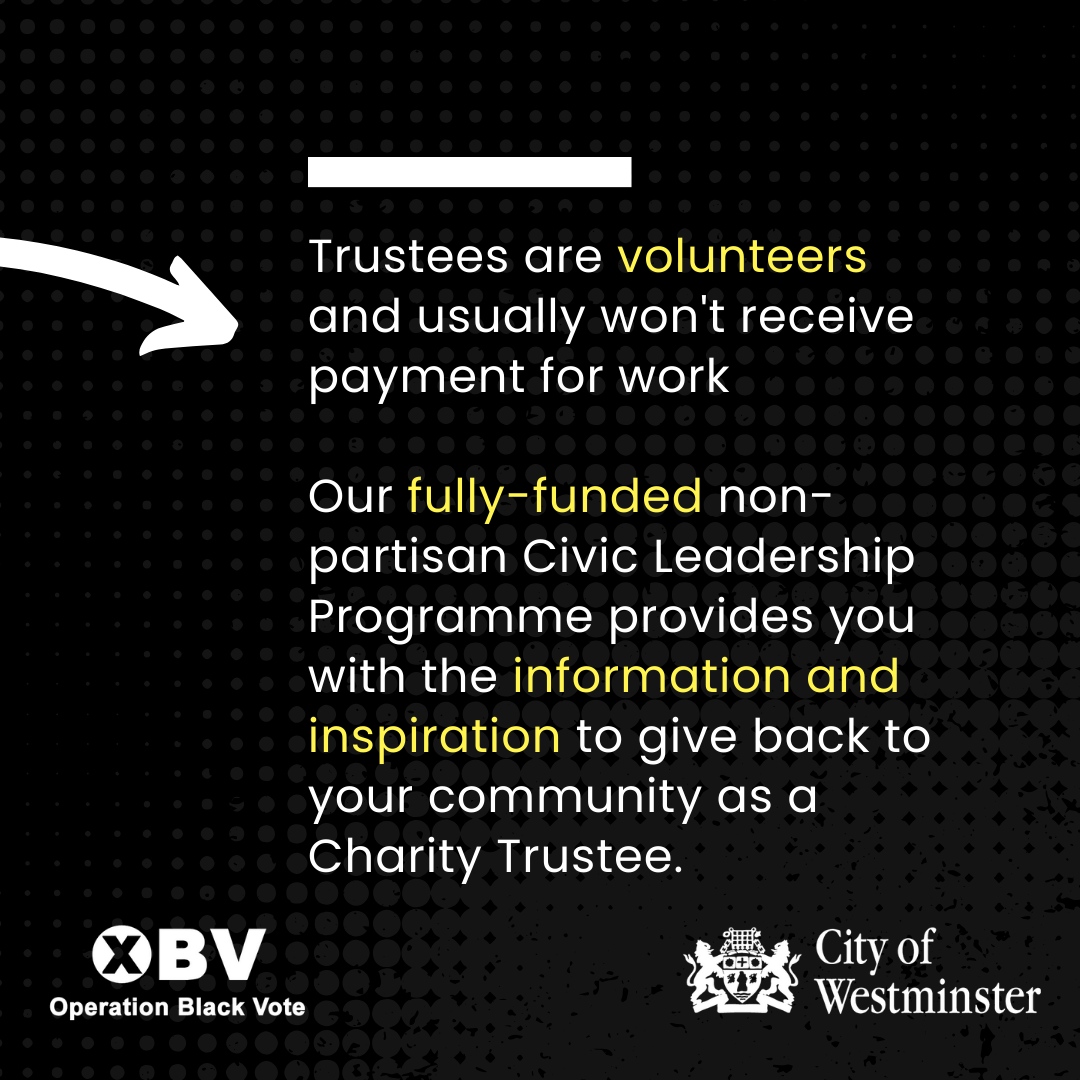 Do you know what a Charity Trustee Does? 🤷‍♂️ Our fully-funded non-partisan Civic Leadership Programme with Westminster City Council gives you the perfect opportunity to learn about becoming a Charity Trustee. Apply now to become a Civic Leader: obv.org.uk/news-blogs/wes…