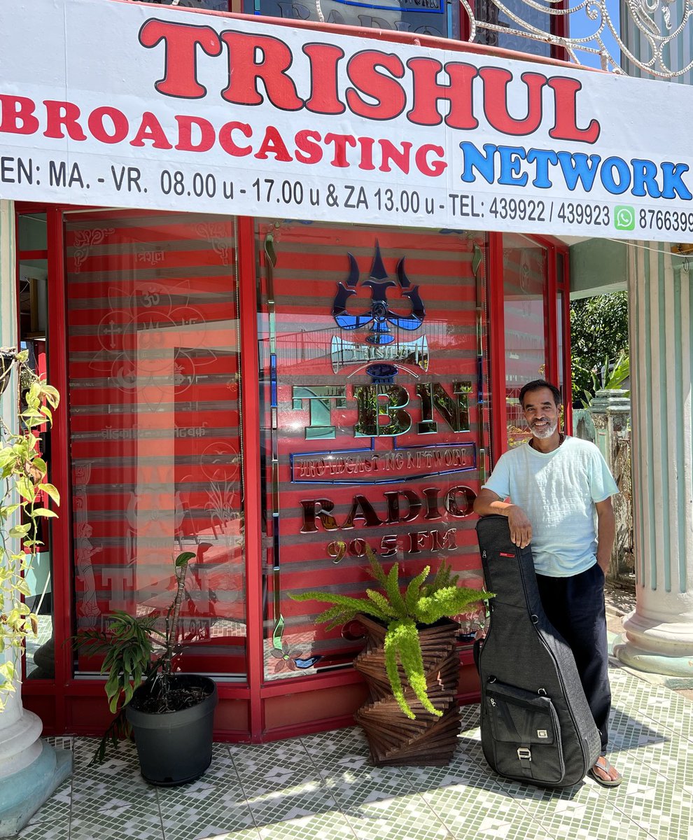 RajDaayra's tweet photo. An interview on Trishul Radio & TV (Suriname), Trishul Broadcasting Network. A chat with the respected Mr. Ali Ahmad, about my research for the Baithak gana educational project, workshop for May 2024 in Surinam, Fiji, Guyana, Trinidad and Mauritius. #sarnami #bhojpuri #suriname https://t.co/GG46aU2qHC