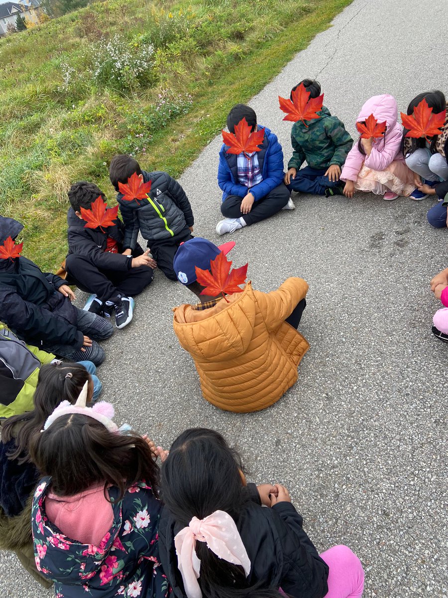 It’s #TakeMeOutsideDay! We are spending our entire day outside! We began by taking a quiet moment to appreciate nature and then played a game from the TMO workshop last night about connecting to nature through indigenous teachings. <a href="/PLRobertsonPS/">P.L. Robertson</a>